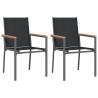 3 Piece Black Garden Dining Set - Textilene & Steel