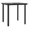 3 Piece Black Garden Dining Set - Textilene & Steel