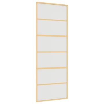 Sliding Door Gold 76x205 cm Frosted ESG Glass & Aluminium