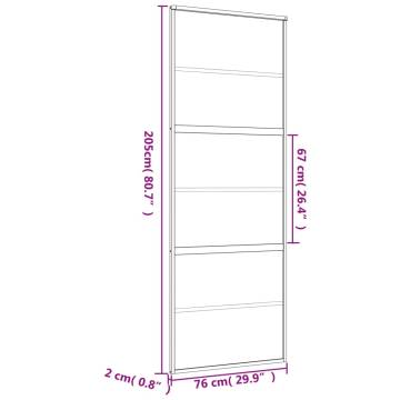 Sliding Door Gold 76x205 cm Frosted ESG Glass & Aluminium