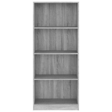 4-Tier Grey Sonoma Book Cabinet - Elegant Storage Solution