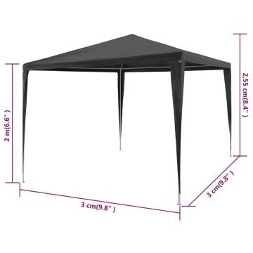 Party Tent 3x3 m PE Anthracite - Ideal for Outdoor Gatherings