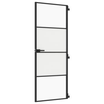 Interior Door Slim Black 76x201.5 cm | Modern Glass Design