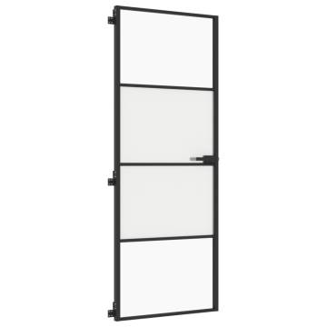 Interior Door Slim Black 76x201.5 cm | Modern Glass Design