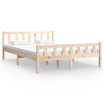 Solid Wood Bed Frame 140x200 cm - Timeless Style | Hipo Market