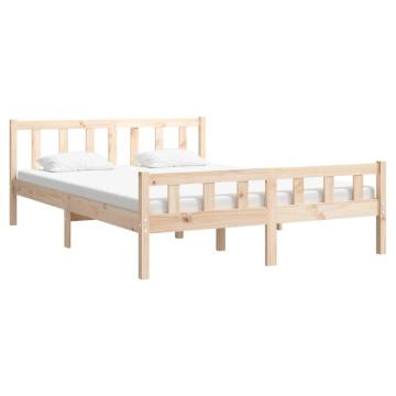 Solid Wood Bed Frame 140x200 cm - Timeless Style | Hipo Market