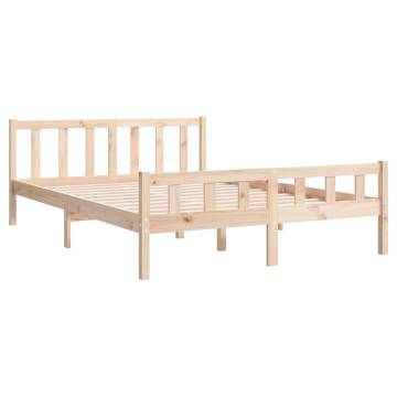 Solid Wood Bed Frame 140x200 cm - Timeless Style | Hipo Market