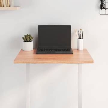 Solid Oak Live Edge Table Top - Light Brown 60x50 cm