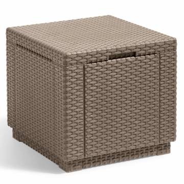 Keter Cube Storage Pouf Cappuccino - Versatile & Stylish