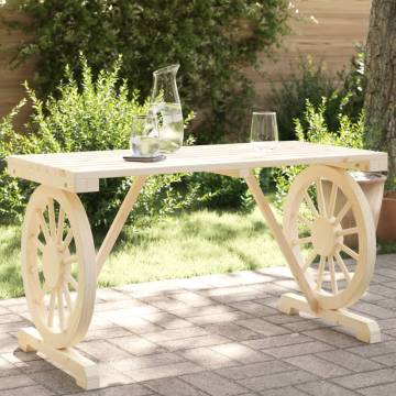 Garden Table 115x55 cm - Solid Fir Wood for Outdoor Dining