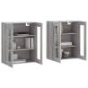 Wall Mounted Cabinets 2 pcs Grey Sonoma Wood | HIPO Market