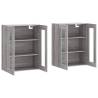 Wall Mounted Cabinets 2 pcs Grey Sonoma Wood | HIPO Market