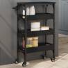 Kitchen Trolley Black 53x20x76 cm Engineered Wood Colour black 