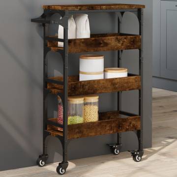 Kitchen Trolley Smoked Oak - Stylish Storage Solution