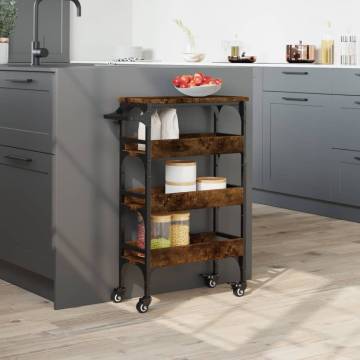 Kitchen Trolley Smoked Oak - Stylish Storage Solution