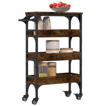 Kitchen Trolley Smoked Oak - Stylish Storage Solution