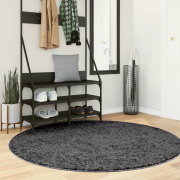 Rug OVIEDO Short Pile Anthracite Ø 160 cm - Stylish Comfort