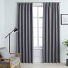 Blackout Curtains with Hooks - Grey 140x175 cm | Hipomarket