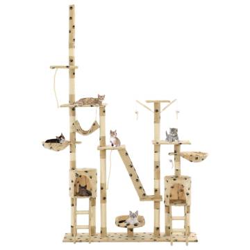 Cat Tree with Sisal Scratching Posts - 230-250 cm Beige