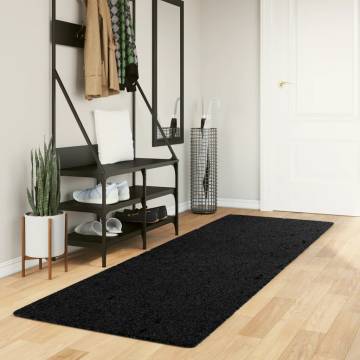 Rug OVIEDO Short Pile Black 80x250 cm - Comfort & Style