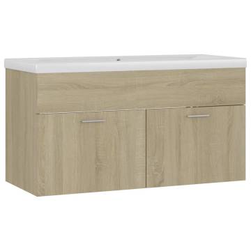 Sink Cabinet with Built-in Basin - Sonoma Oak | HipoMarket