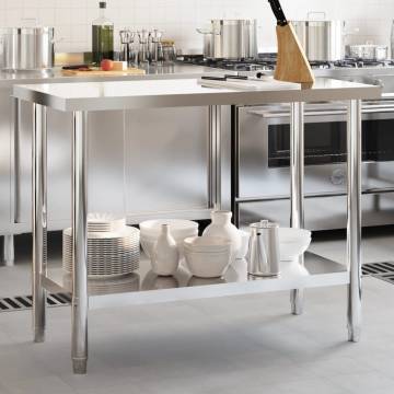 Stainless Steel Kitchen Work Table 110x55x85 cm - HipoMarket