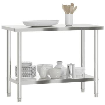 Stainless Steel Kitchen Work Table 110x55x85 cm - HipoMarket