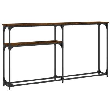 Elegant Smoked Oak Console Table | 145x22.5x75 cm - Hipomarket