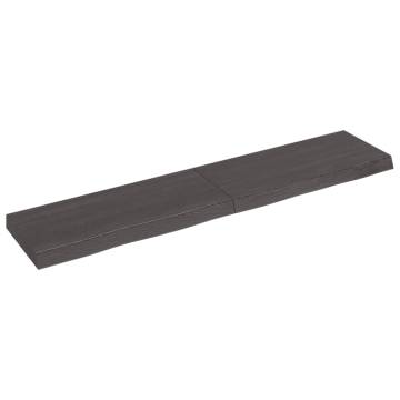 Wall Shelf Dark Brown Solid Oak - 140x30cm | HipoMarket