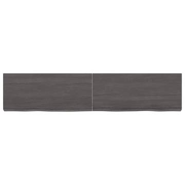 Wall Shelf Dark Brown Solid Oak - 140x30cm | HipoMarket