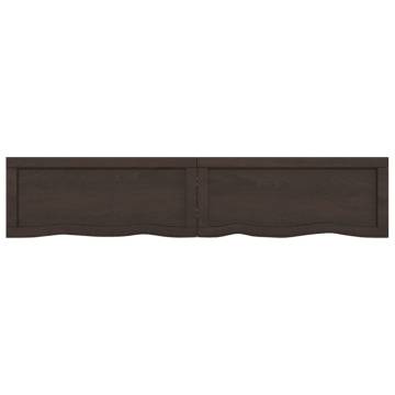 Wall Shelf Dark Brown Solid Oak - 140x30cm | HipoMarket