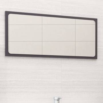 Stylish High Gloss Grey Bathroom Mirror - 80x1.5x37 cm