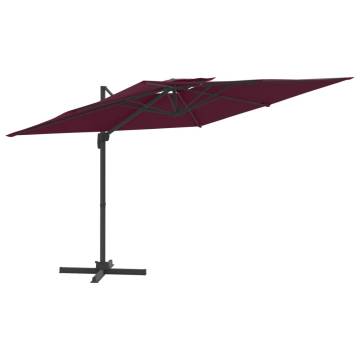 Double Top Cantilever Umbrella Bordeaux Red 300x300 cm