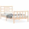 Solid Wood Bed Frame with Headboard 90x200 cm - HipoMarket