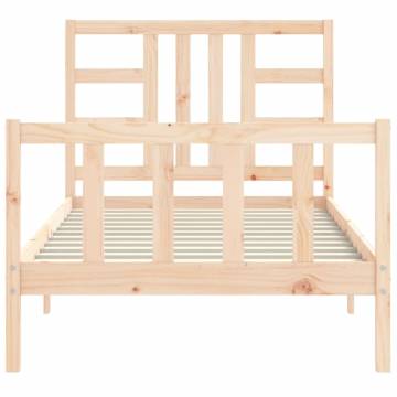 Solid Wood Bed Frame with Headboard 90x200 cm - HipoMarket