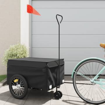 Sturdy Black Bike Trailer - 45 kg Iron Cargo Capacity