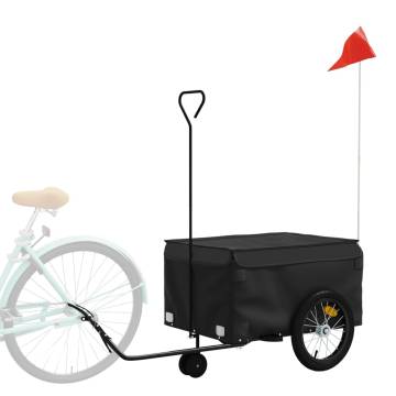 Sturdy Black Bike Trailer - 45 kg Iron Cargo Capacity