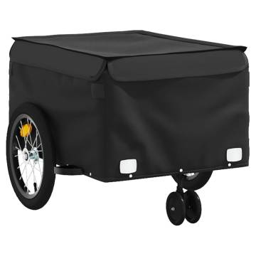 Sturdy Black Bike Trailer - 45 kg Iron Cargo Capacity