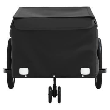 Sturdy Black Bike Trailer - 45 kg Iron Cargo Capacity