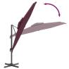 Double Top Cantilever Umbrella Bordeaux Red 300x300 cm