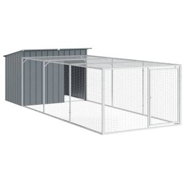 Dog House with Run - Durable Galvanised Steel | Hipomarket