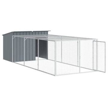 Dog House with Run - Durable Galvanised Steel | Hipomarket