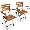 Folding Garden Chairs 2 pcs Steel and Solid Acacia Wood Quantity in Package 2 