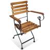 Folding Garden Chairs - 2 pcs Steel & Acacia Wood | HipoMarket