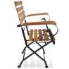 Folding Garden Chairs - 2 pcs Steel & Acacia Wood | HipoMarket