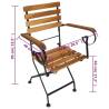 Folding Garden Chairs - 2 pcs Steel & Acacia Wood | HipoMarket