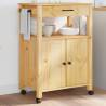 Kitchen Trolley MONZA 60x40x90 cm Solid Wood Pine Colour brown Size 60 x 40 x 90 cm 