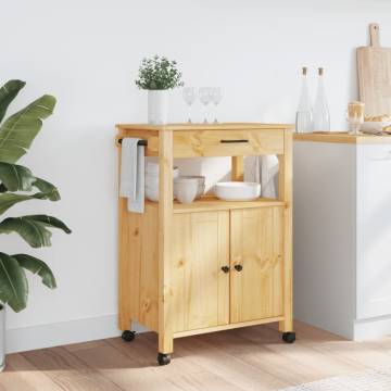 Kitchen Trolley MONZA | Solid Pine Wood | 60x40x90 cm