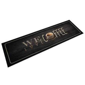 Kitchen Rug Washable Coffee Text Velvet 45x150 cm - HipoMarket