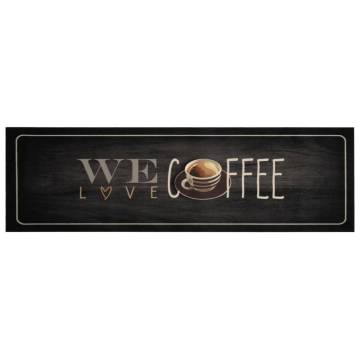 Kitchen Rug Washable Coffee Text Velvet 45x150 cm - HipoMarket